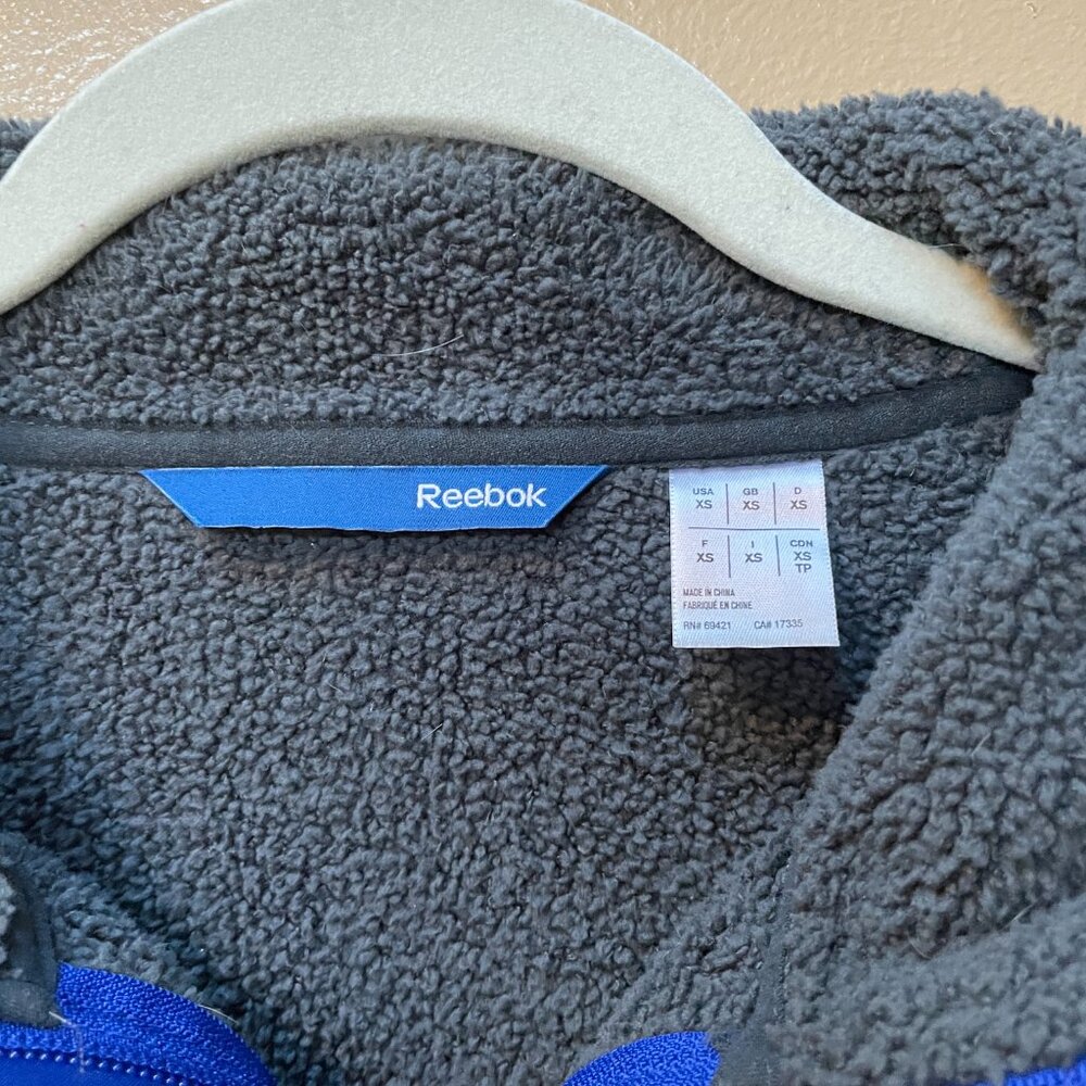 Reebok Full Zip Fleece Jacket Bright Blue Size XS - Picture 4 of 12